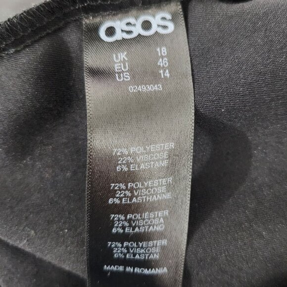 ASOS Shorts Women's Plus Size 18 High Rise Scallop Hem‎ Side Zip Black - Picture 8 of 8